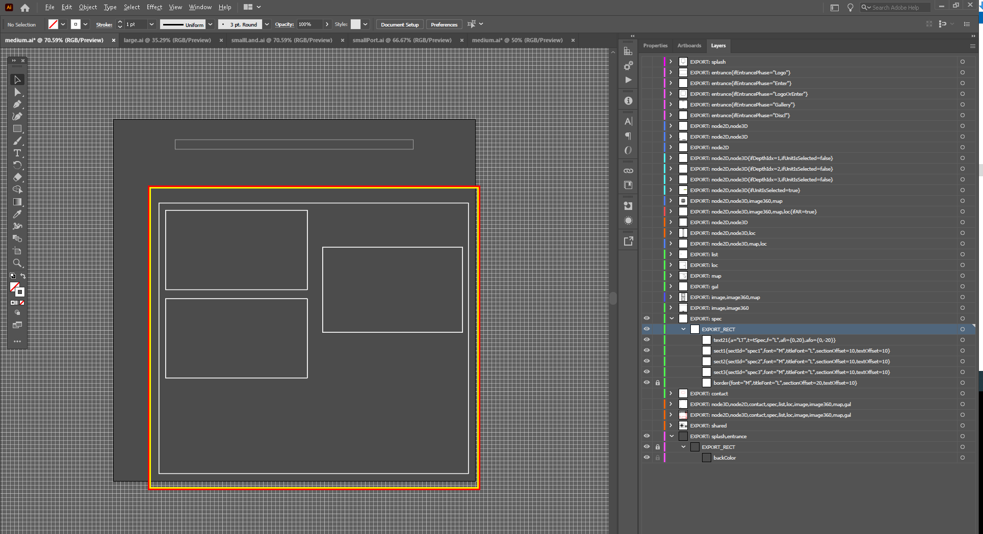 Create Specification Layouts