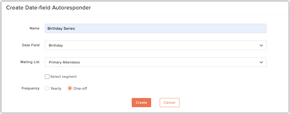 Create date field autoresponder