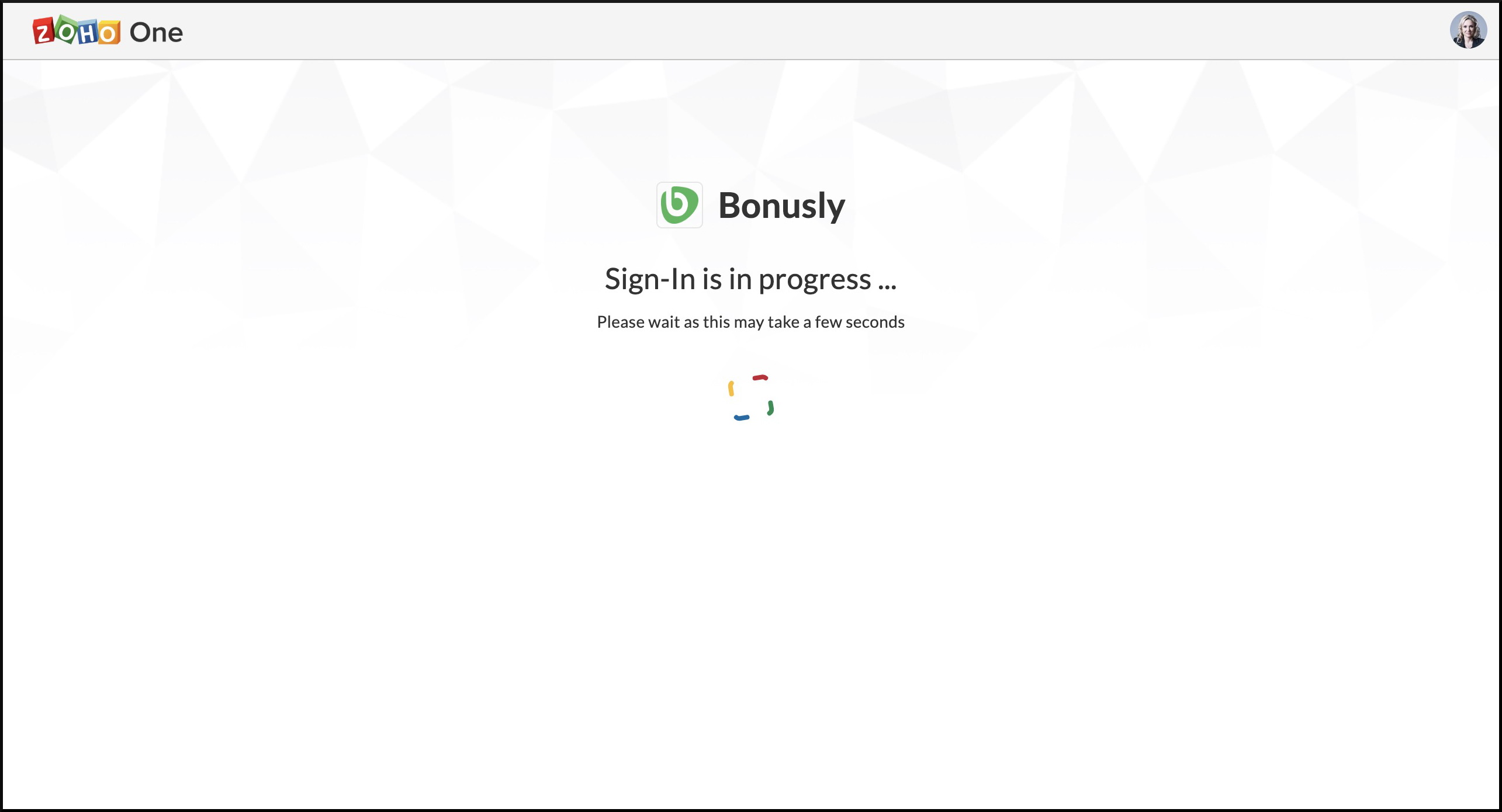 Signing in from Zoho One to Bonusly using SSO