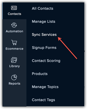 sync services submenu