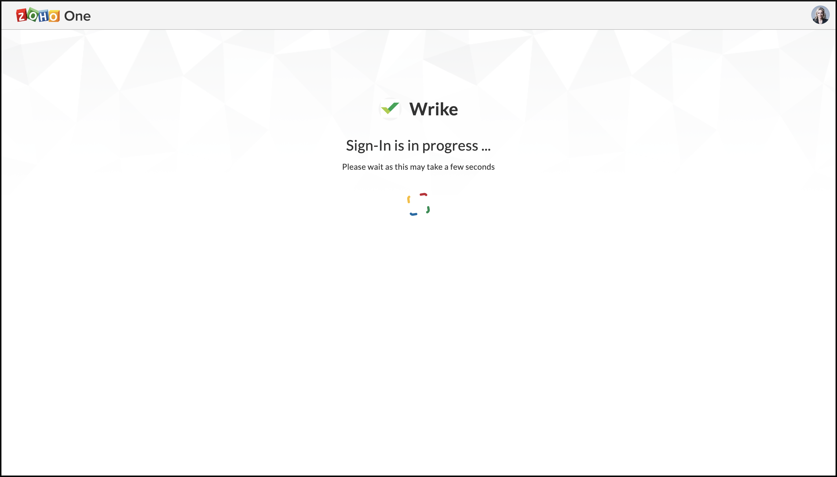 Signing in from Zoho One to Wrike using SSO