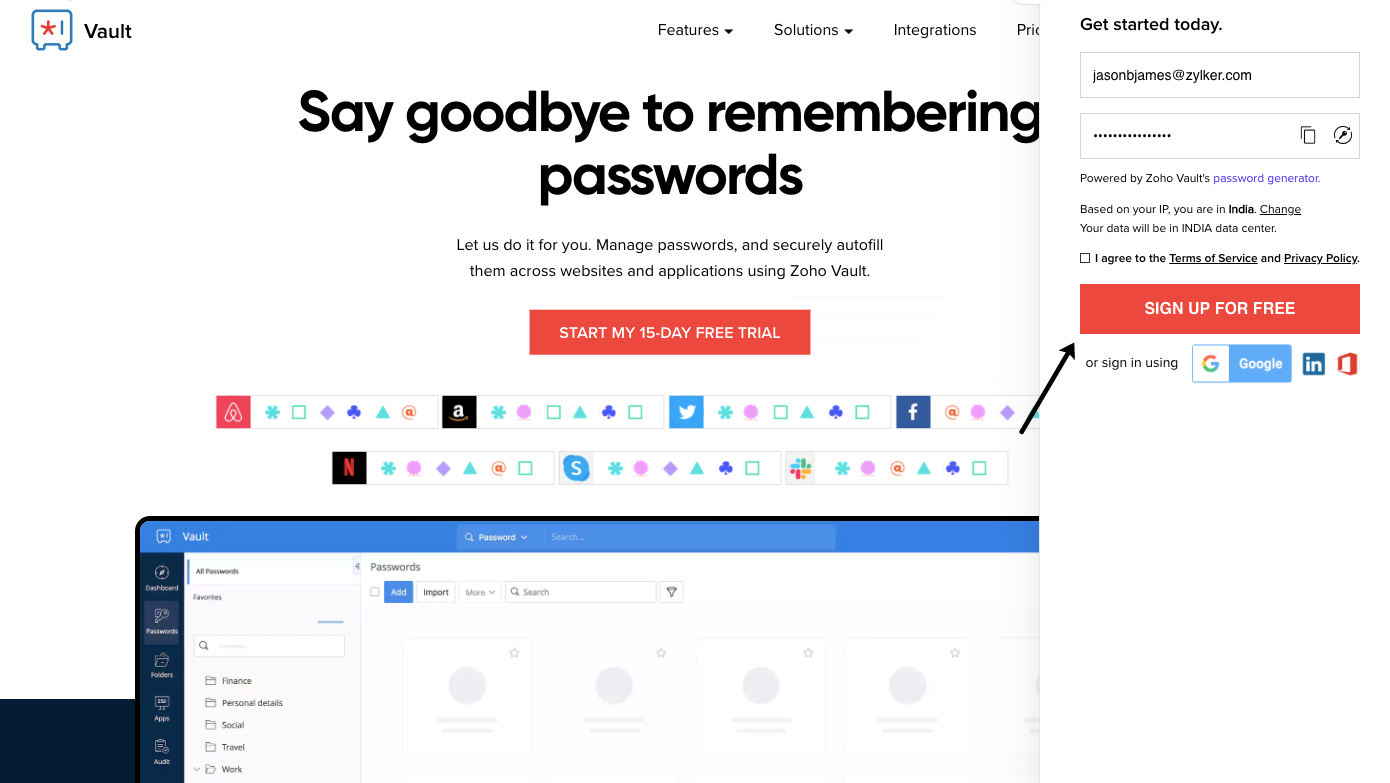 Existing user of Zoho