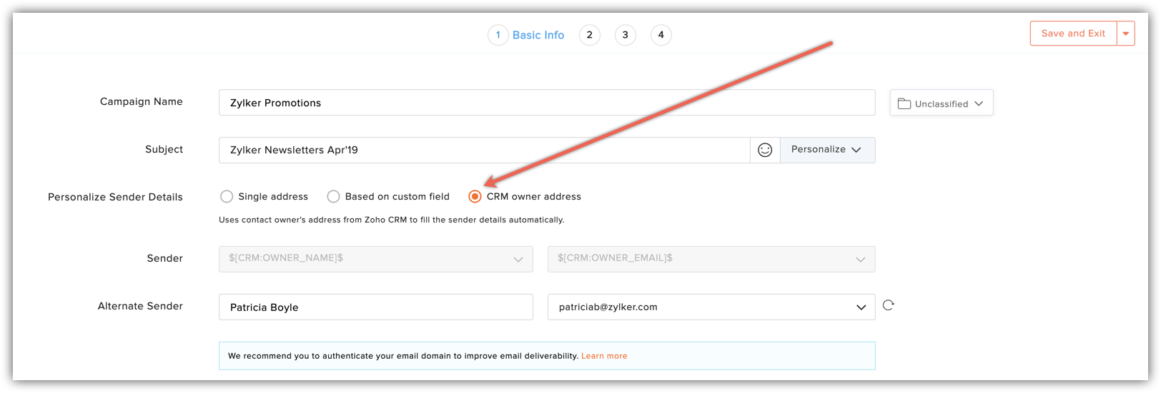 zoho CRM persnalization