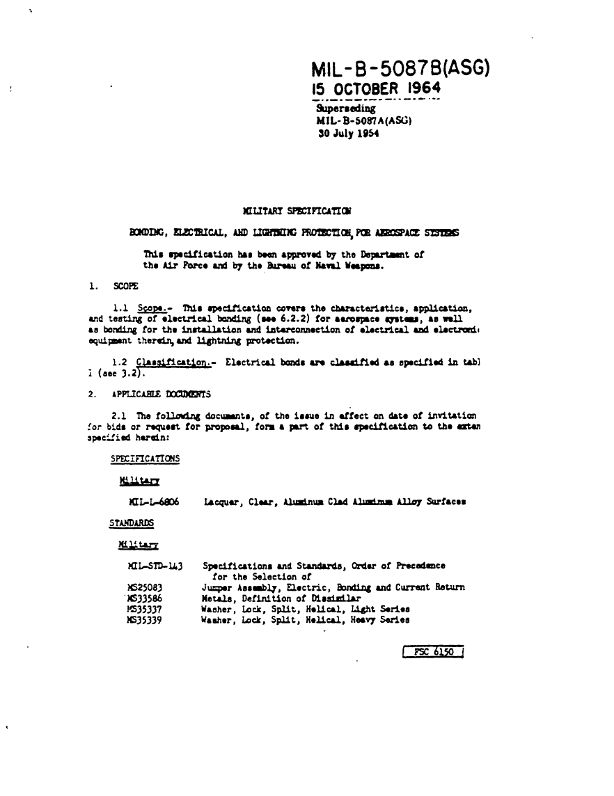 MIL-B-5087B electrical bonding