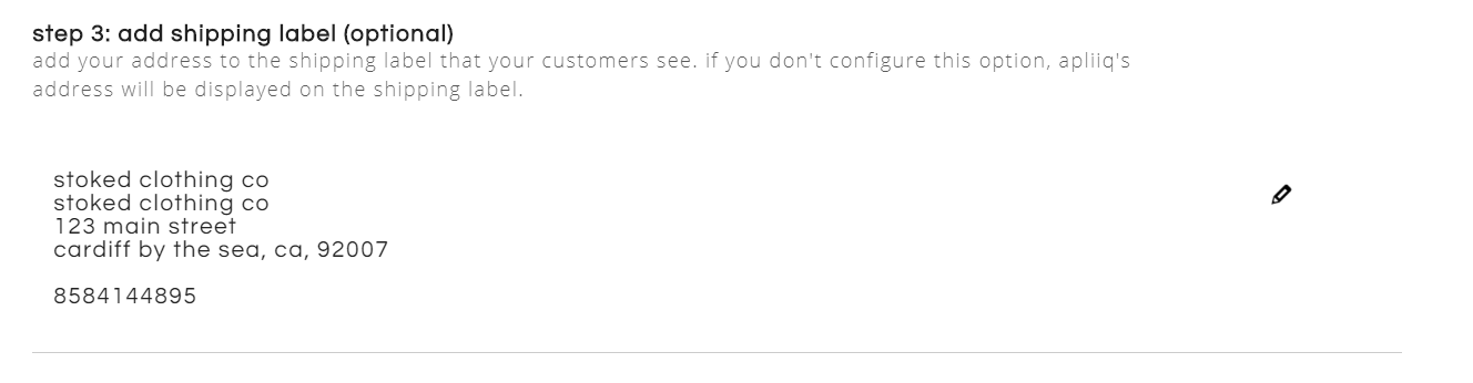Custom Ship From Address for Print-on-Demand with Apliiq