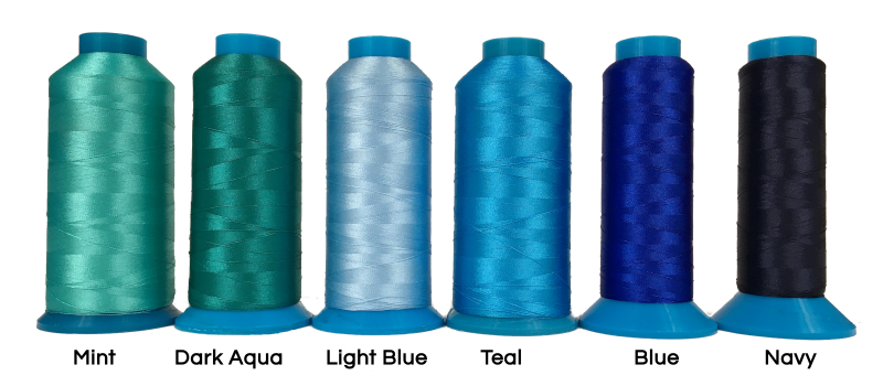 Blue Custom Embroidery Thread Colors