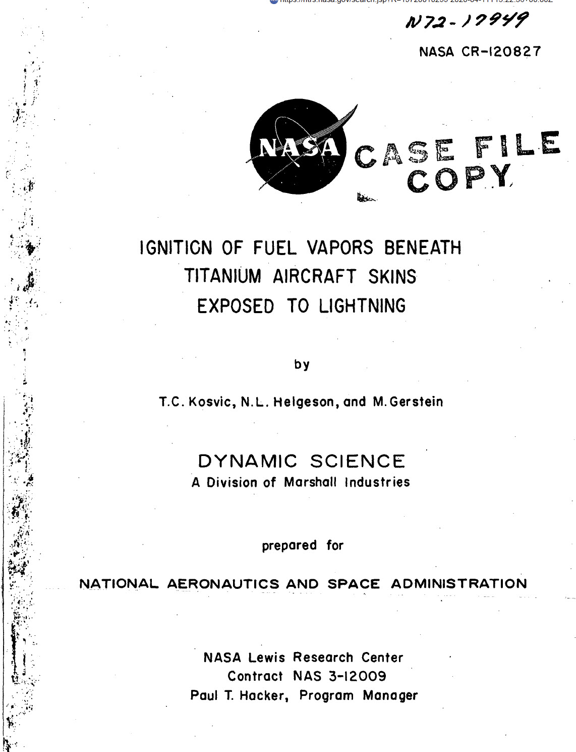 aircraft ignition of fuel vapors