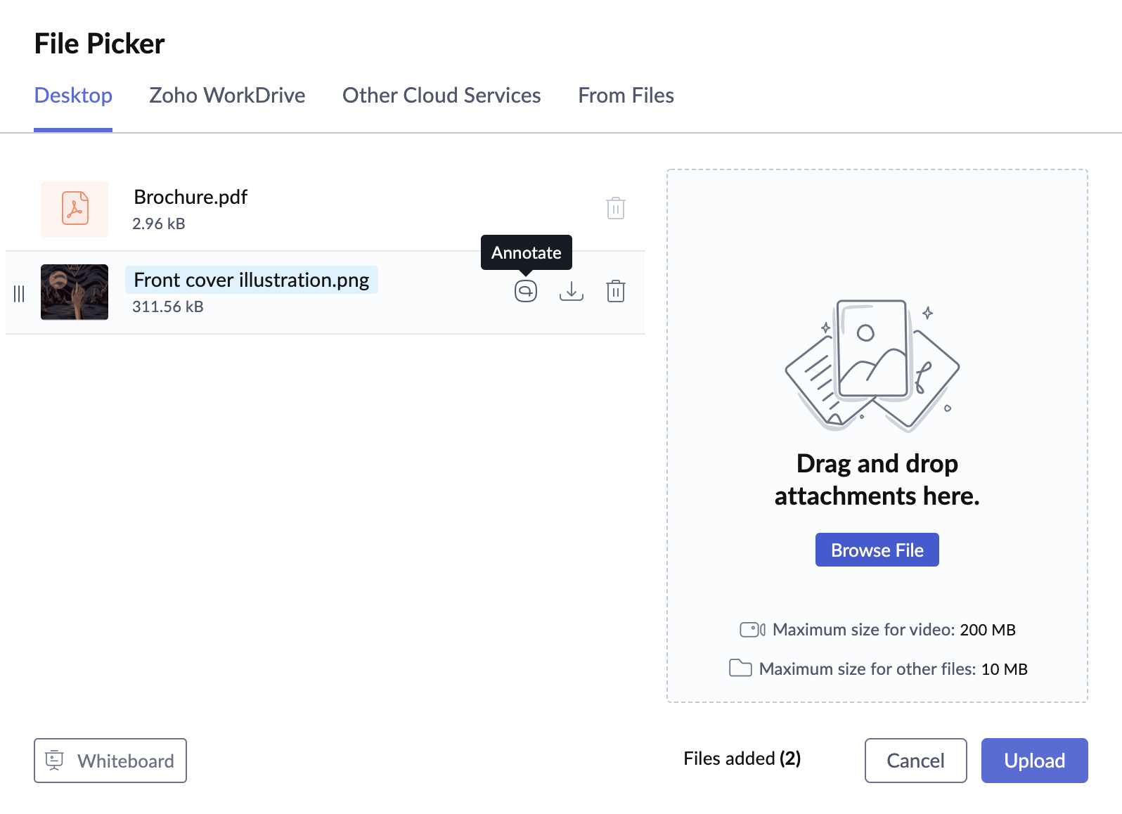 投稿へのファイル添付