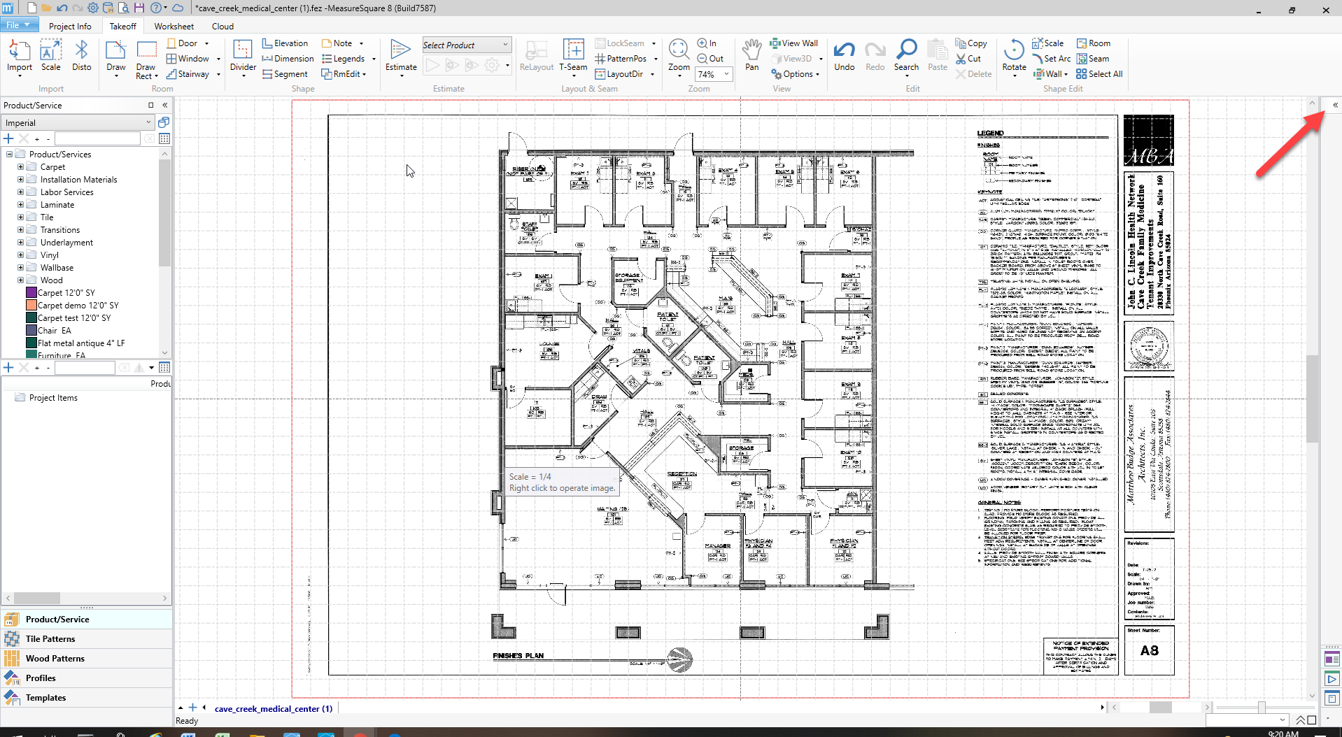 How can I know if I scaled my blueprint properly in MeasureSquare 8?