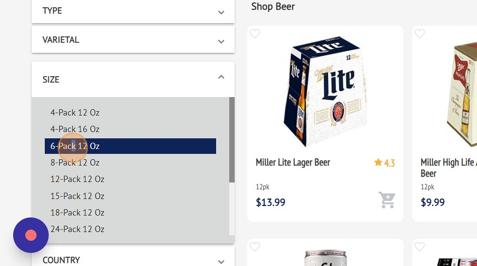 A screenshot of a beer storeDescription automatically generated