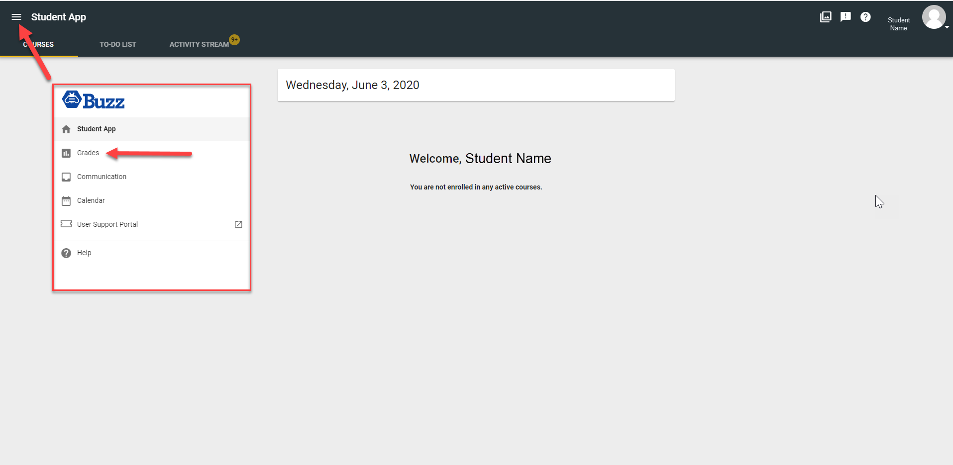 How to view completed/past courses in Buzz?