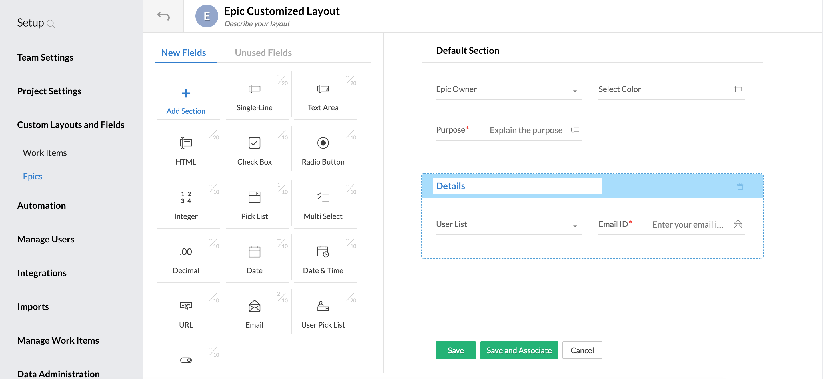 Customized Layouts and Fields in Epics