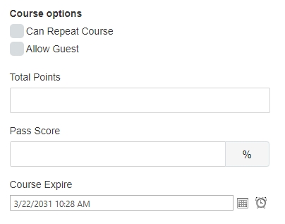 Course options