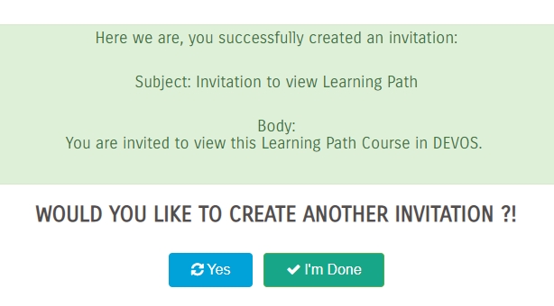 Invitation confirmation
