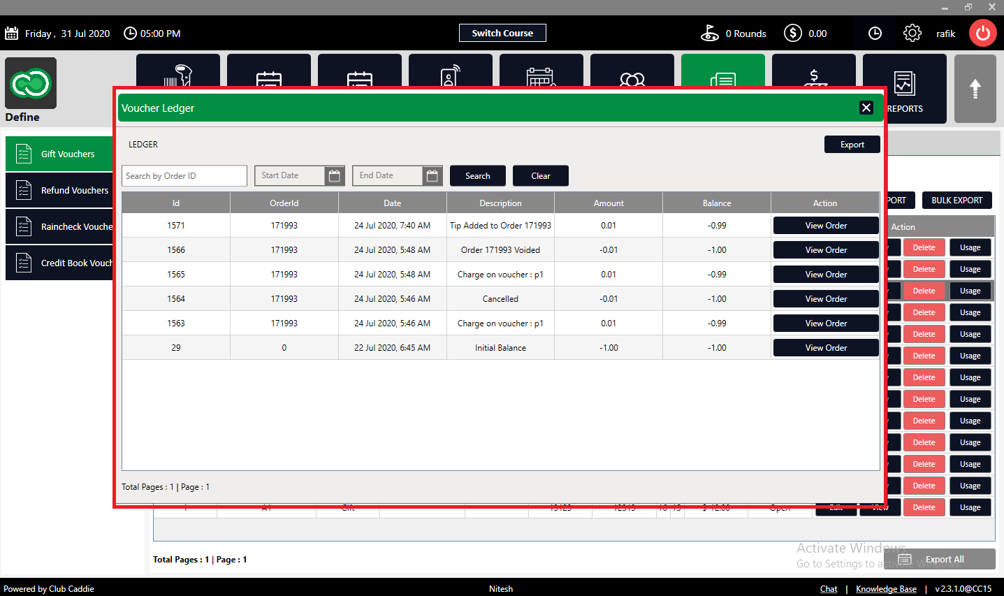 Voucher Management Voucher Ledger (Usage)