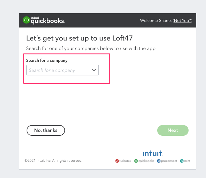 Connect to QuickBooks Online