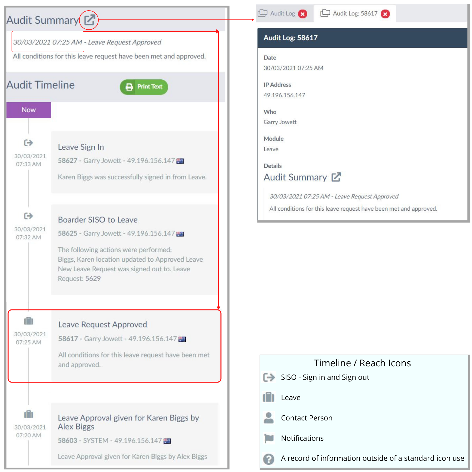 Oracle Audit Log Example