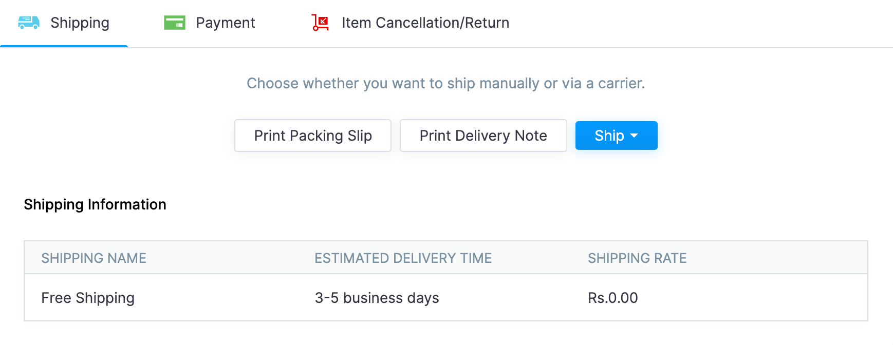 Under the Shipping tab, you can also do the following: