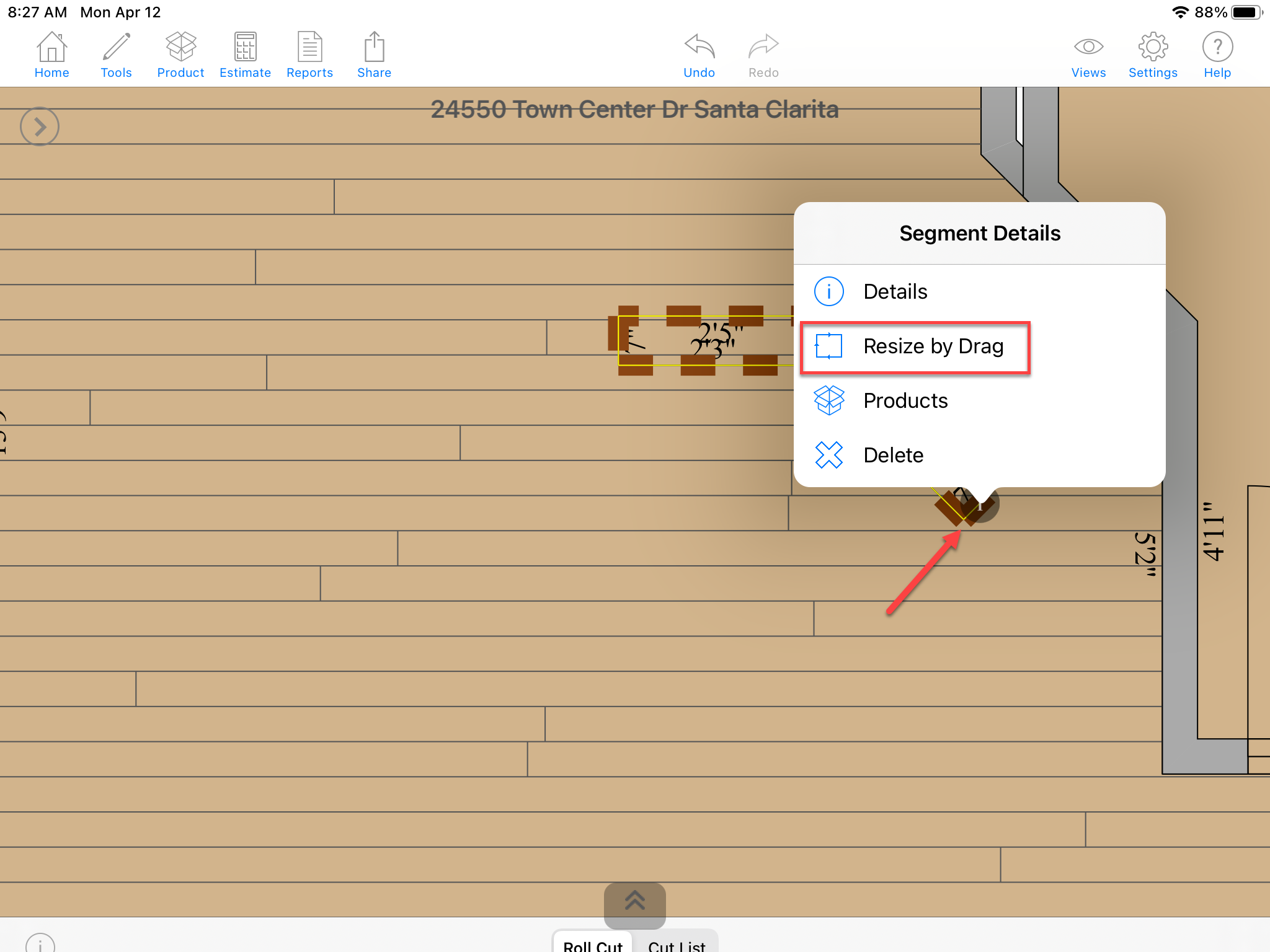 how-do-i-resize-the-segment-line-on-ipad