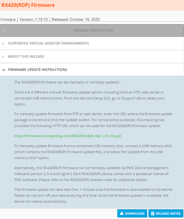RX-RDP Firmware