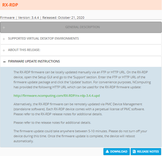 RX-RDP Firmware