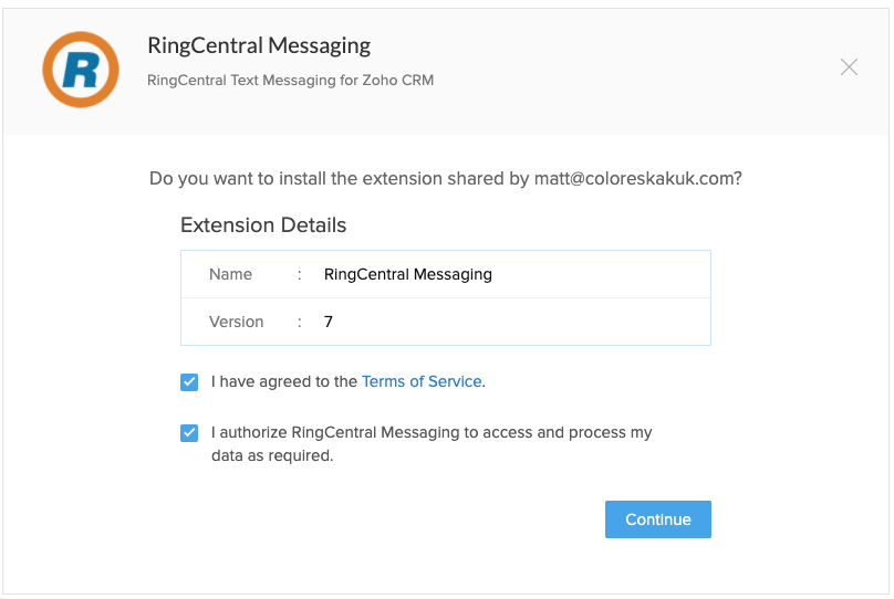 Install documentations of our RingCentral Messaging Ring Central SMS