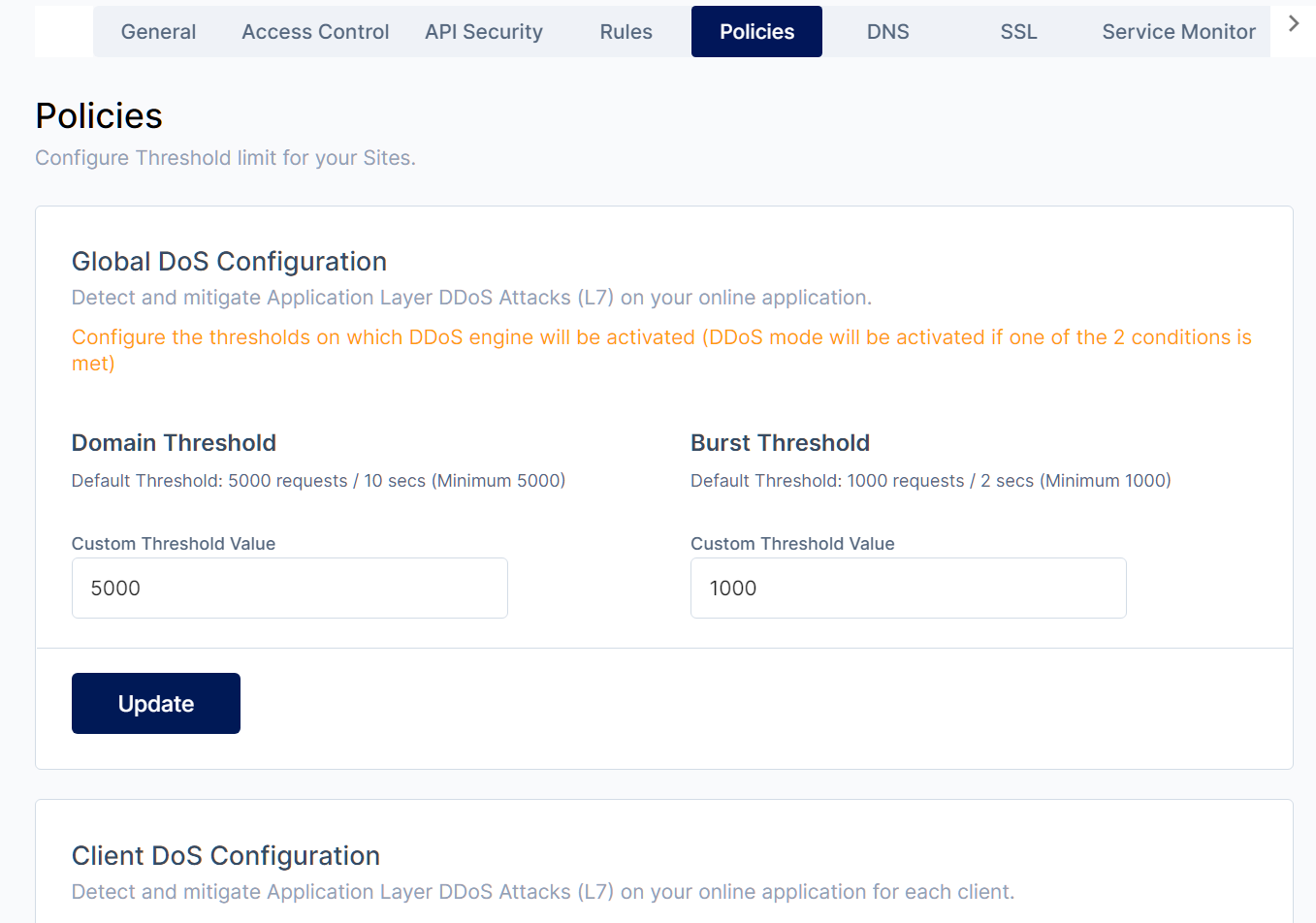 DDoS Protection Rate Limiting