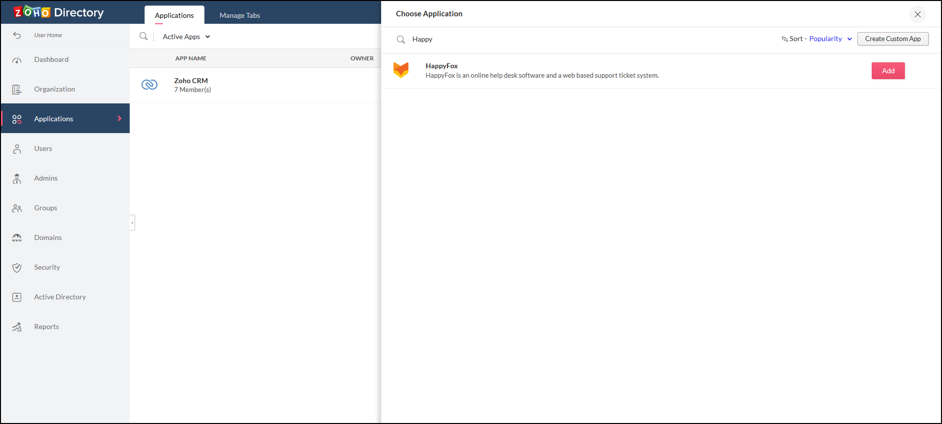 HappyFox in Zoho Directory