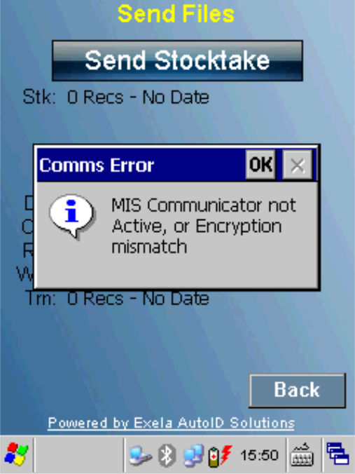 Send Files - MISCommunicator Not Active