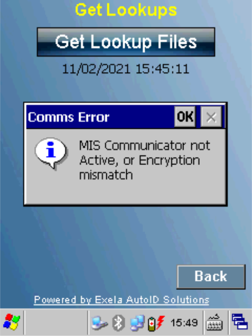 Get Lookup Files - MISCommunicator Not Active