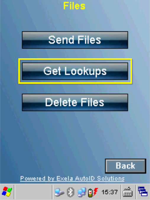 Files Menu - Touch Get Lookups