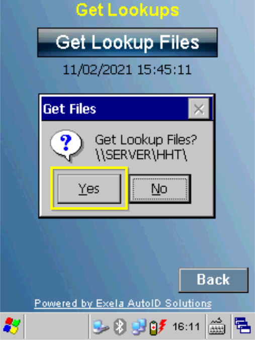 Get Lookup Files - Touch Yes