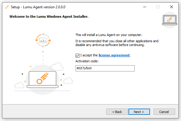 Lumu Agent reinstall window