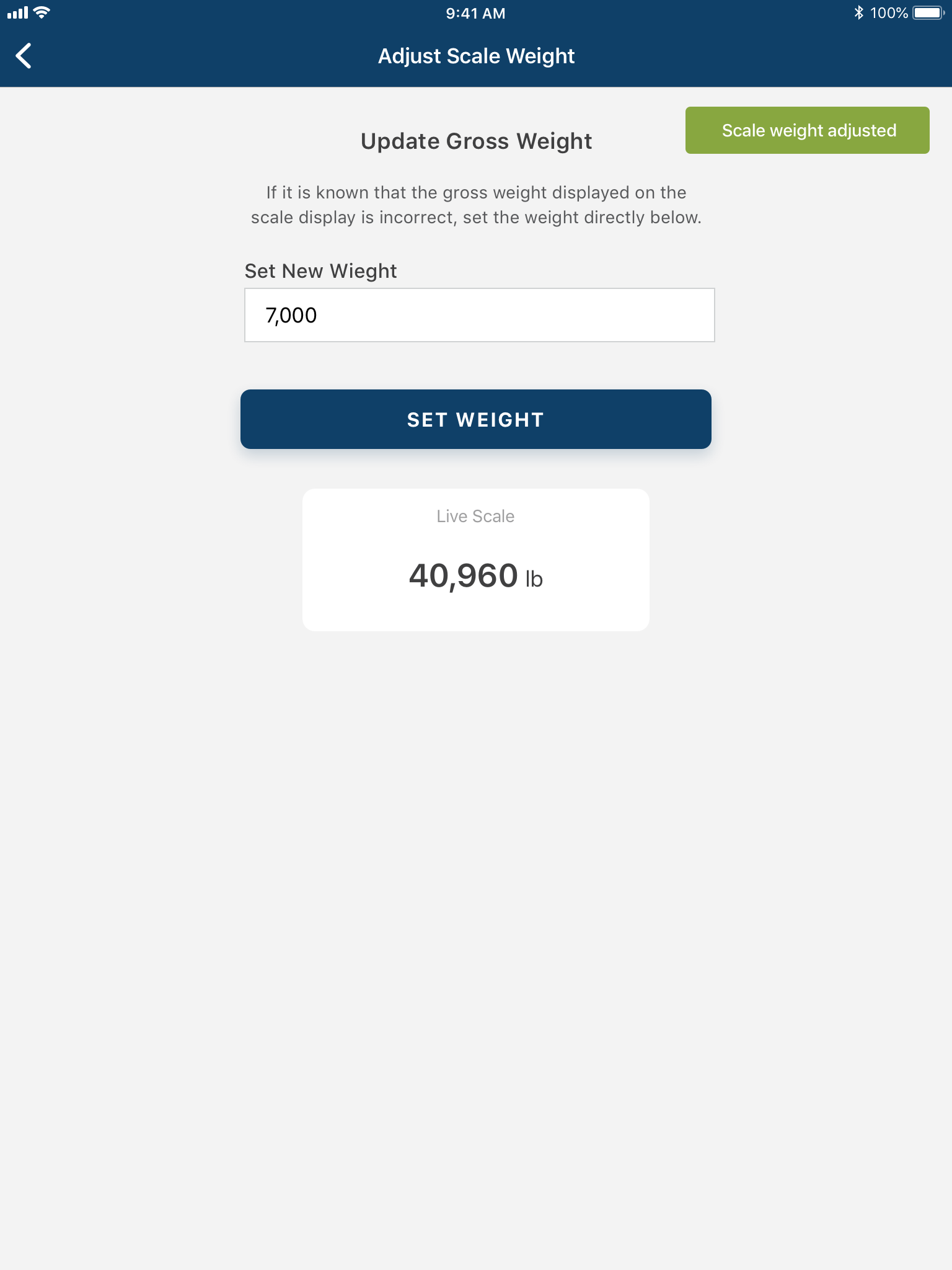 Adjusting the weight of your POINT scale through the iOS mobile app
