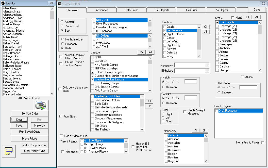 Building Lists in List Builder from Queries