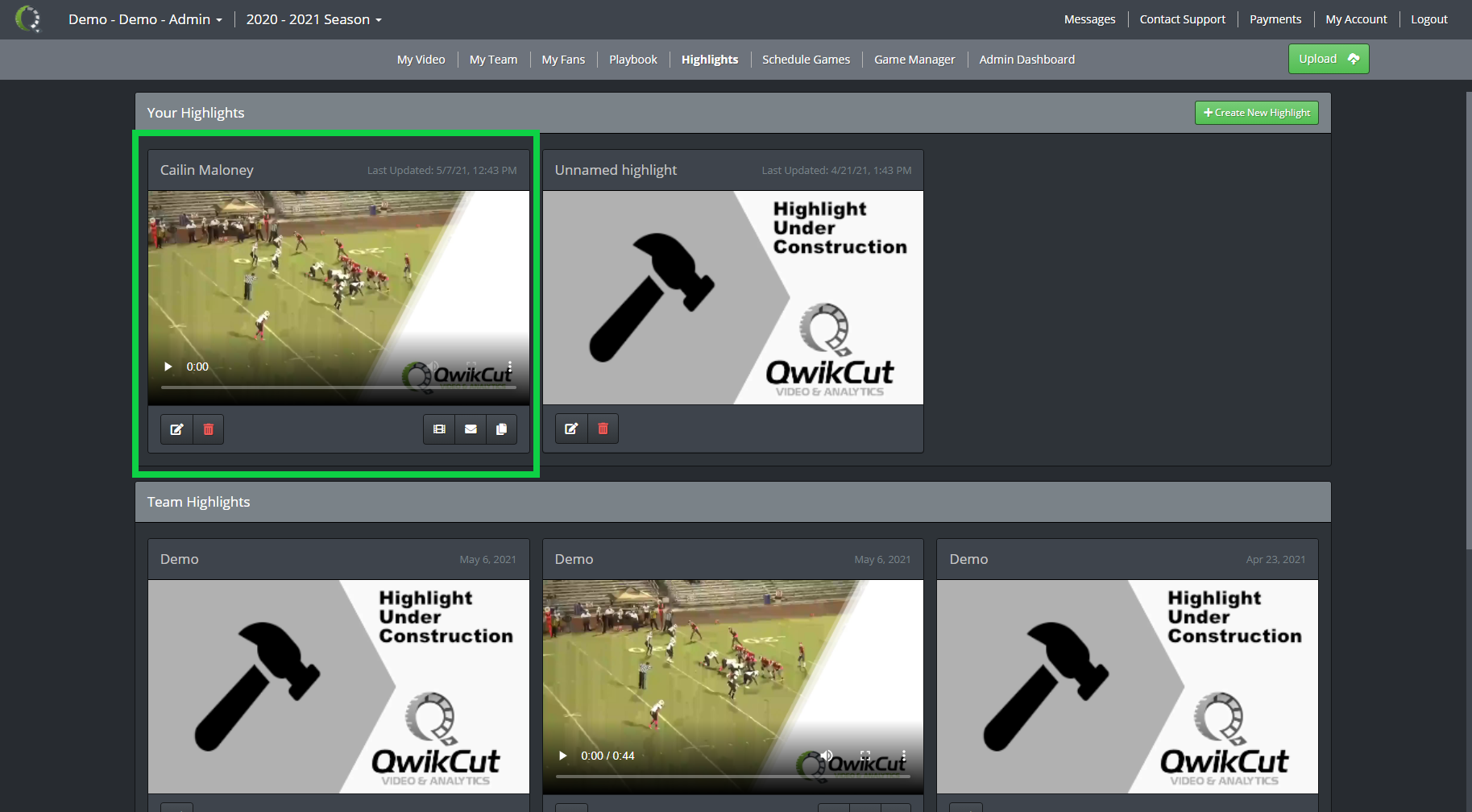 Understanding the Highlight editor