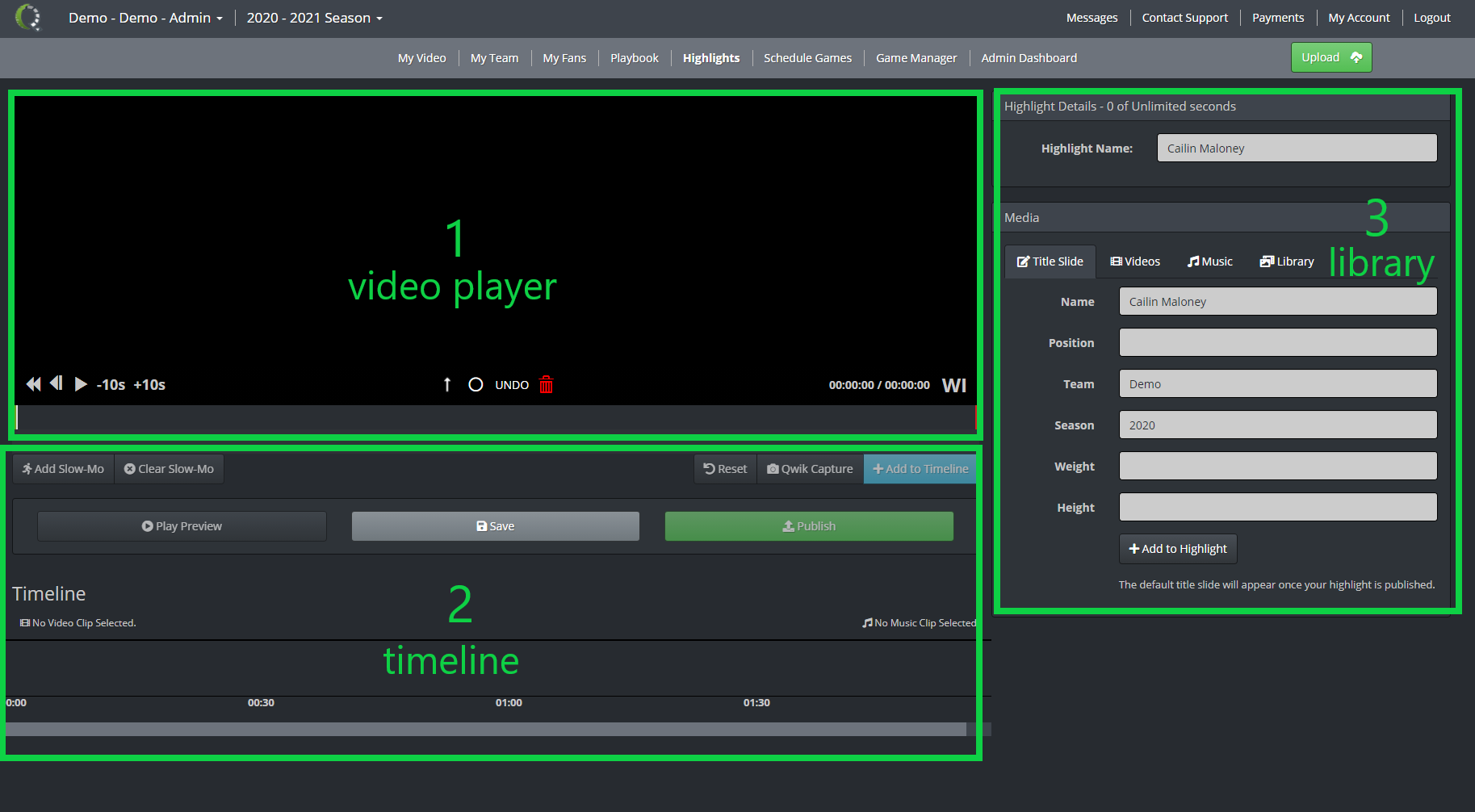 Understanding the Highlight editor