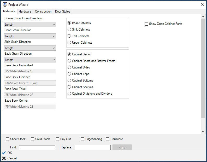 Project Wizard Window. 