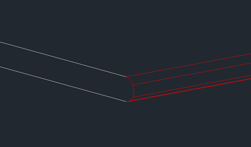 Fig. 8 - Wireframe Drawing Showing Profile in Red you should not use in SMA