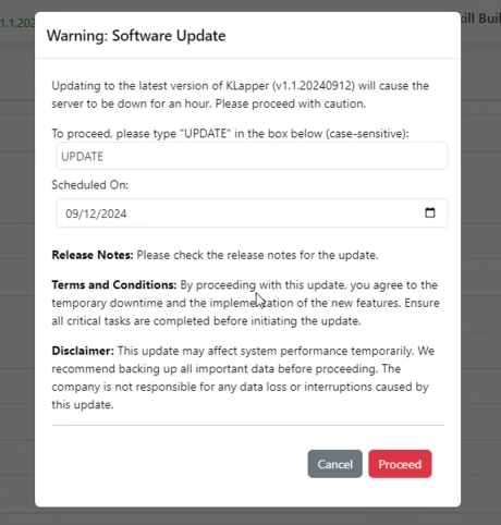 A screenshot of a software updateDescription automatically generated