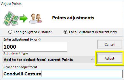Adjust Points For All Customers