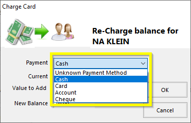 Re-charge Balance For Selected Customer