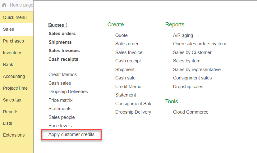 Apply Customer Credits