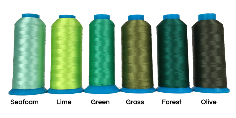 Green Custom Embroidery Thread Colors