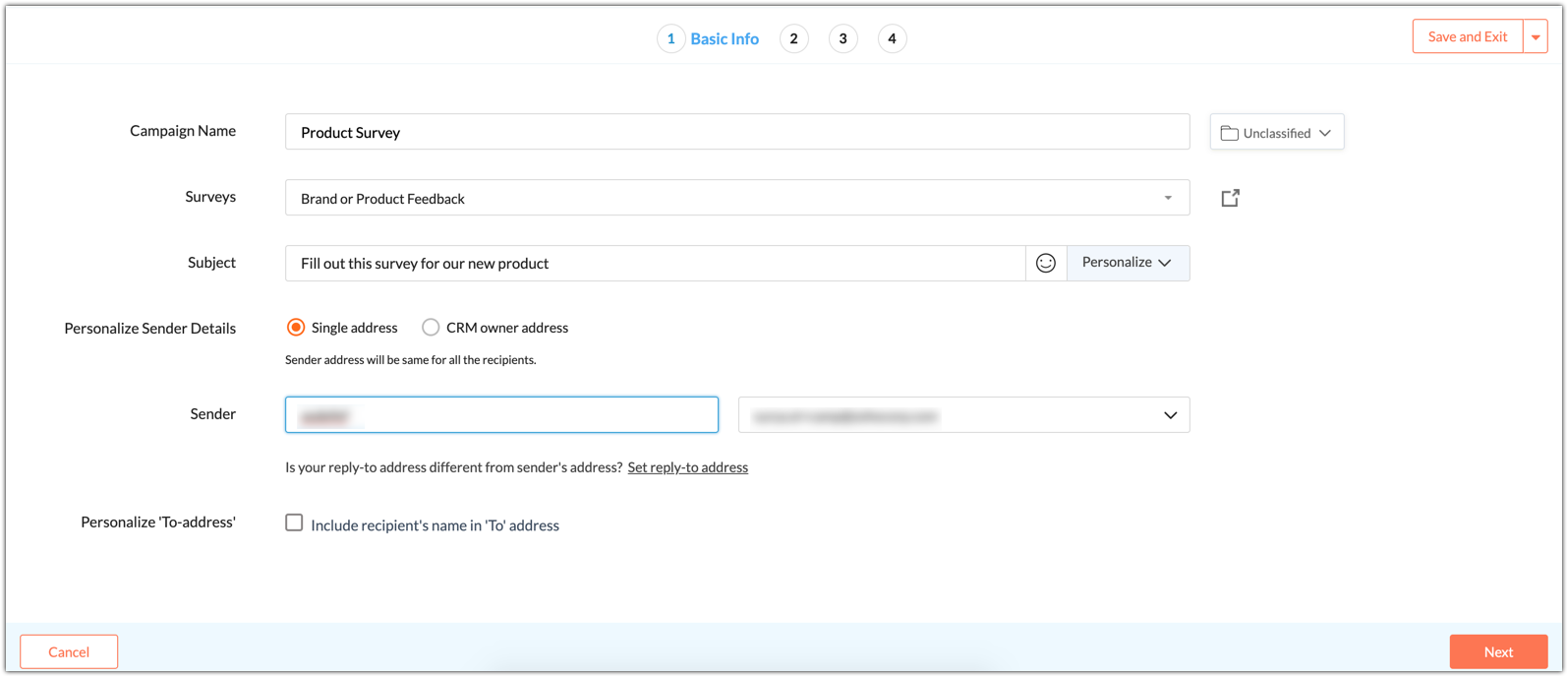create survey campaign