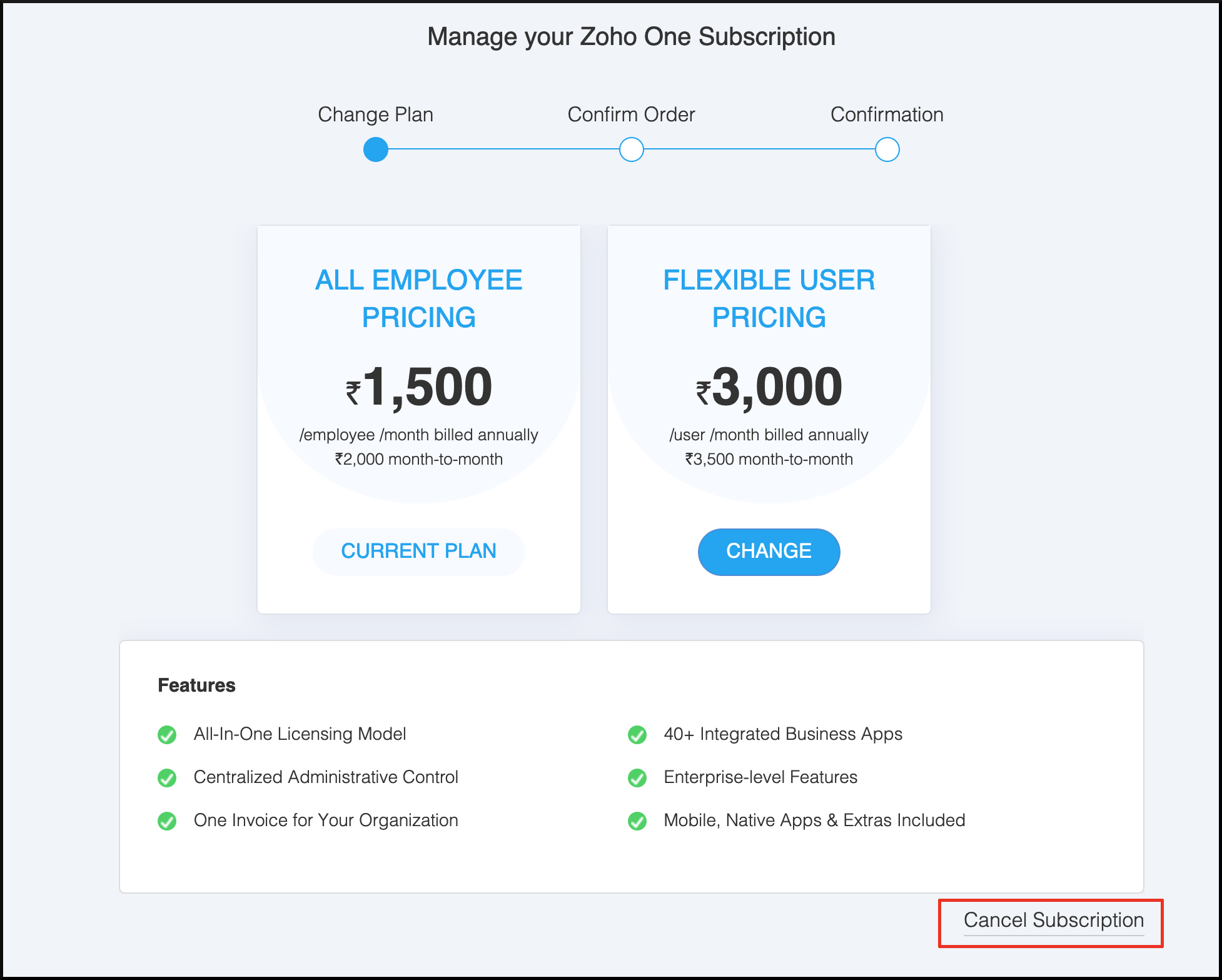 cancel-zoho-one-subscription