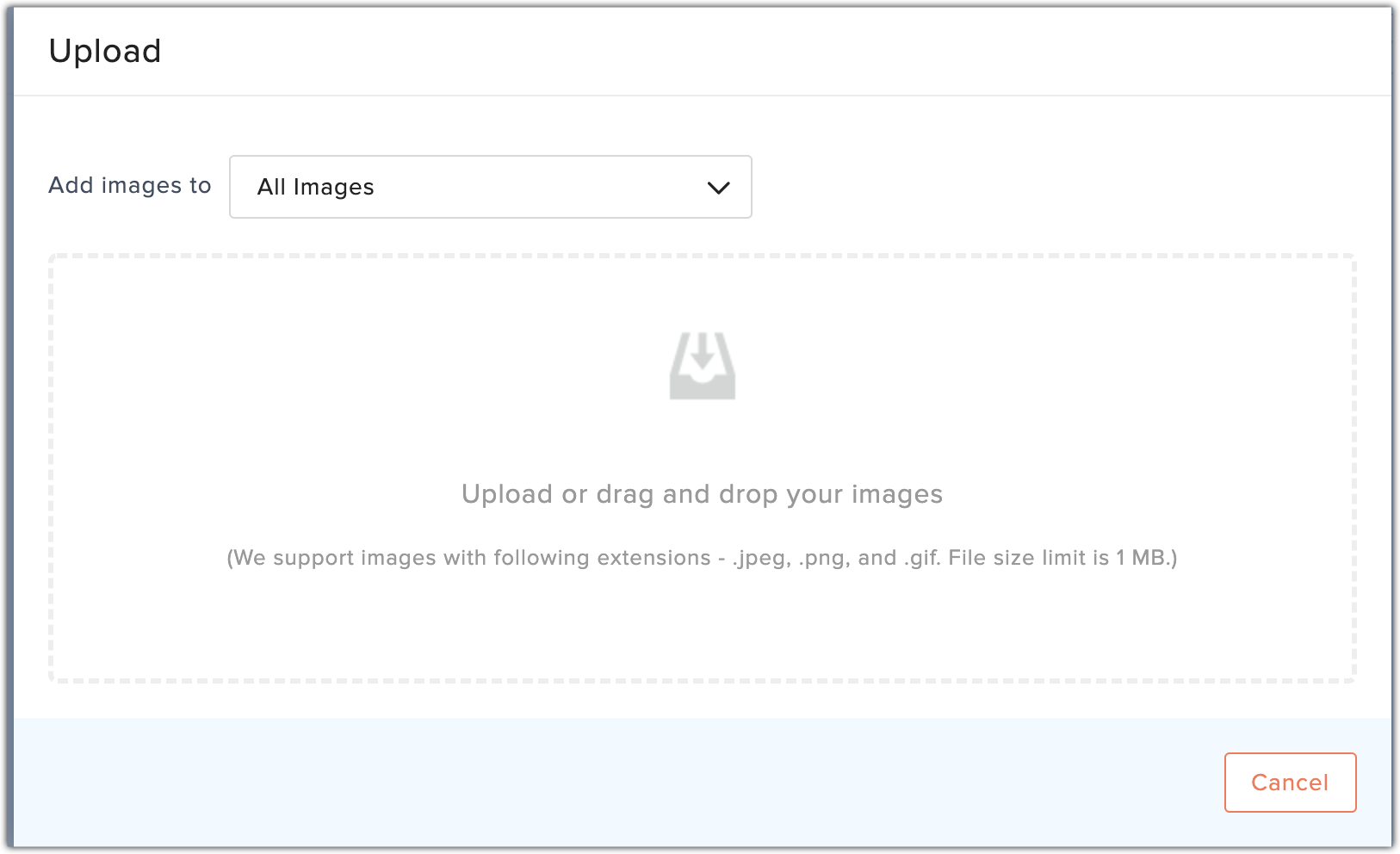 upload image popup