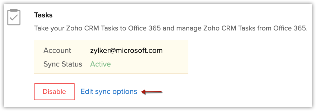 Synchronizing Meetings, Contacts and Tasks with Office 365 | Zoho CRM Help