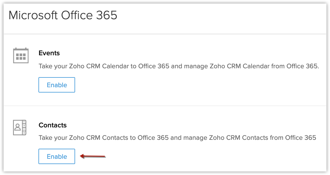 Synchronizing Meetings, Contacts and Tasks with Office 365 | Zoho CRM Help