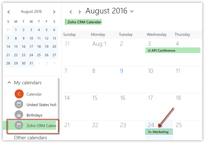 Synchronizing Meetings, Contacts and Tasks with Office 365 | Zoho CRM Help